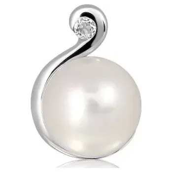 Přívěsek Nano S Pearl and White Topaz - stříbrný přívěsek s perlou a bílým topazem