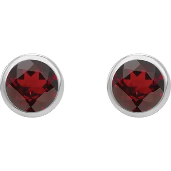 Náušnice Bezel náušnice s granáty Wetty