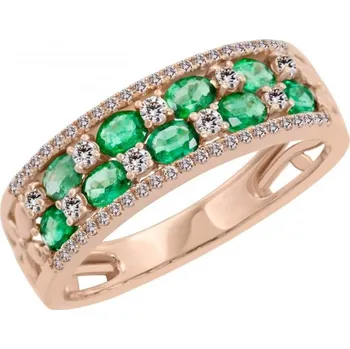 Prsten Zlatý prsten plný smaragdů a diamantů Beatriz