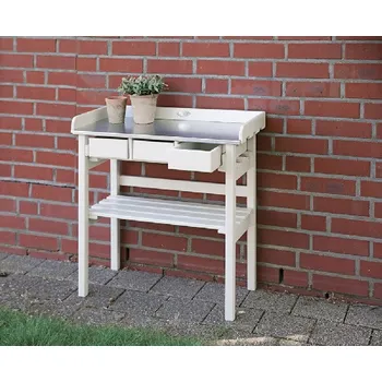 Zahradní stůl Stolek přesazovací FARMA, bílá|Esschert Design