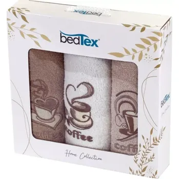 Utěrka DÁRKOVÁ SADA FROTÉ RUČNÍČKŮ 3 KS - ČAS NA KÁVU