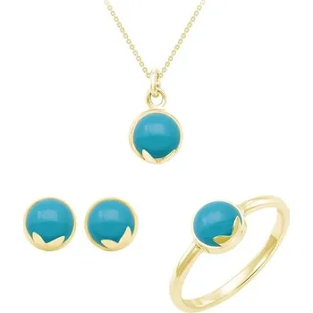 Souprava šperků Zlatá sada šperků s tyrkysy Harper