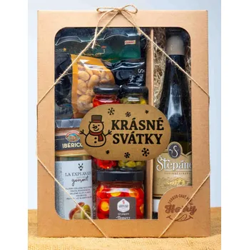 Dárková krabička VELKÁ DÁRKOVÁ SADA s BÍlým vínem krásné svátky (VELKÁ DÁRKOVÁ SADA s BÍlým vínem krásné svátky)