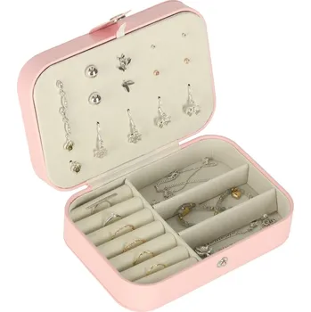 Úložný box Růžová šperkovnice – cestovní organizér na šperky kik