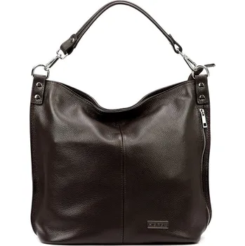 Kabelka Velká kožená kabelka na rameno i crossbody MiaMore no. 053 tmavěhnědá