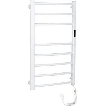 Radiátor CERANO - Elektrický sušák ručníků Luca, s displejem - 128 W - bílá lesklá - 860x550 mm