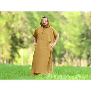 Dámské noční prádlo Nelly Mušelínové pončo pánské - Žlutá Rozměr: UNI