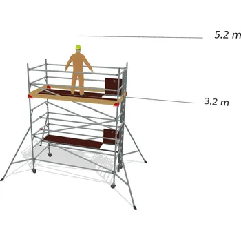 Lešení Hliníkové lešení Klasiko - výška 5,2 m - 3,2 m x 1,45 m (d/š)