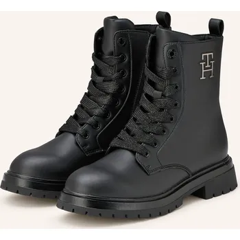 Dámská obuv Tommy Hilfiger Dívčí Šněrovací Boty, černá, 36