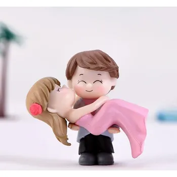 Svatební dekorace Figurka na dort Nevěsta s ženichem (růžová)