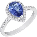 Zlatý tanzanitový zásnubní prsten s diamanty Falk