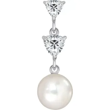 Přívěsek Elna S Pearl and White Topaz - stříbrný přívěsek s perlou a bílým topazem