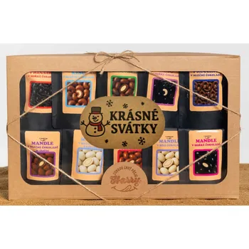 Dárková krabička Dárková sada křupavých preclíků a sladkých mandlí mix 10ks krásné svátky mikuláš (Dárková sada křupavých preclíků a sladkých mandlí mix 10ks krásné svátky mikuláš)