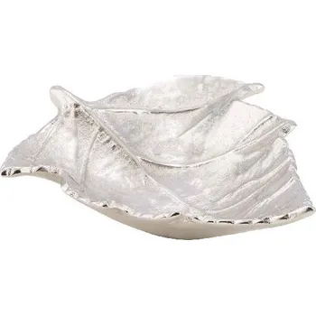 VZ 2021 Mísa list, stříbrná, 19x16x4cm (DOPRODEJ)|Ego Dekor