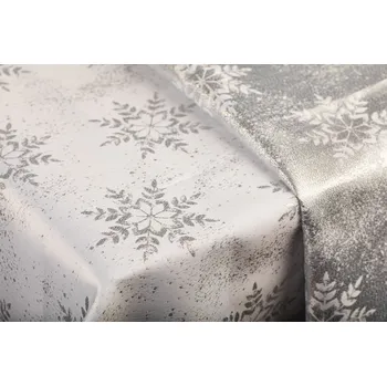 ubrus Luxusní Vánoční ubrus s vločkami - stříbrný SW15 Rozměr ubrusu (šířka x délka): 110x160cm