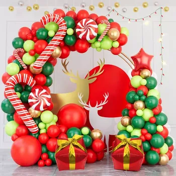 Párty balónky, balónková girlanda zeleno červené 144ks (BLLZC)