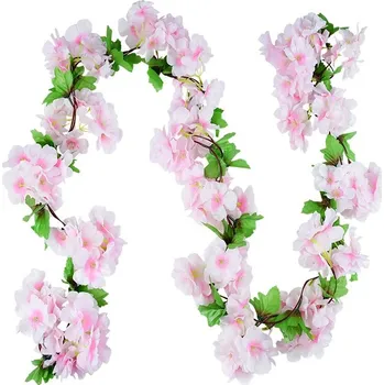 Svatební dekorace Umělá girlanda světle růžová - 230 cm