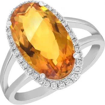 Prsten Půvabný zlatý prsten s 5ct citrínem a diamanty Aiofe
