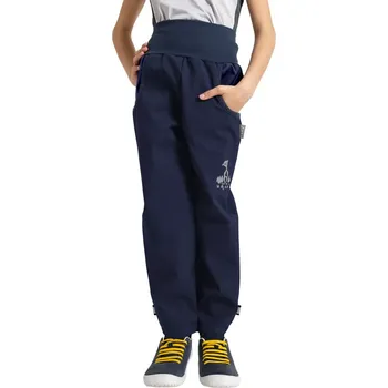 Dětské softshellové kalhoty Unuo s fleecem Basic Tm.modročerná