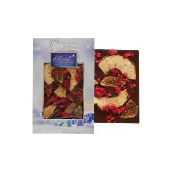 Čokoláda KAMILA CHOCOLATES Čokoláda tabulková hořká s jablky a malinami 70g