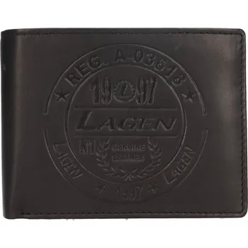 Peněženka Pánská kožená peněženka Lagen Gestur - černá