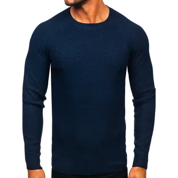 Pánská móda Pánský svetr tmavě modrý Bolf H1810 - 2XL