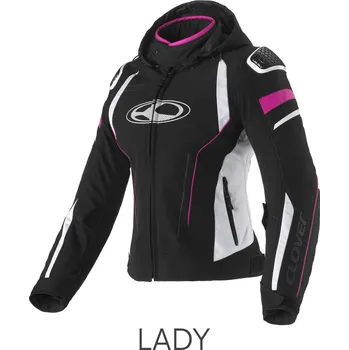 Moto bunda CLOVER bunda RAINBLADE-3 WP dámská white/fucsia/black - L