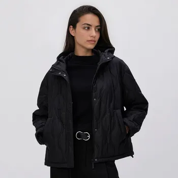 Dámský kabát Reserved - Prošívaná bunda s přírodním peřím - černý - WM892-99X - WM892-99X-M