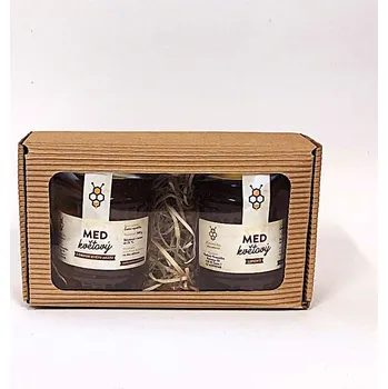 Kosmetická sada Naturbites.cz Dárková krabička na 2 medy v balení 500 g, kraft s okénkem