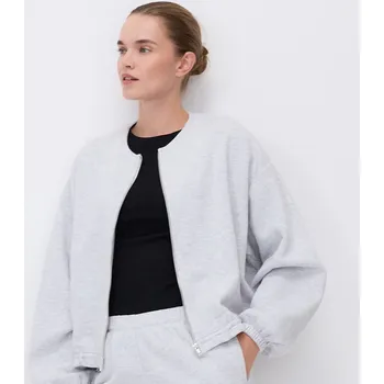 Dámská mikina Reserved - Mikina se stahovacím lemem - světle šedá - 830GA-09M - 830GA-09M-S