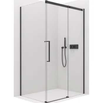 CERANO Sprchový kout Lantono L/P černá matná, transp.sklo 130x80 cm posuvný CER-433127