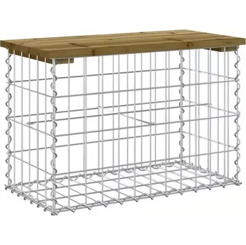Zahradní lavice Zahradní lavička, gabion styl, přírodní dřevo, HAIFA 2