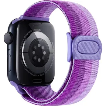 Příslušenství k chytrým hodinkám eses Nylonový elastický řemínek pro Apple Watch - Fialové spektrum 42mm, 44mm, 45mm, 49mm