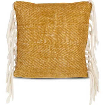 Dekorativní polštářek Gert Snel Polštář čtverec vlněný s třásněmi 45 x 45 žluté barvy 4401