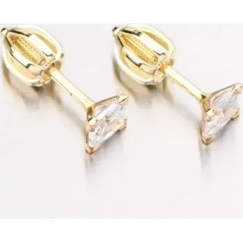 Náušnice Dámské náušnice žluté zlato 585 zirkon DZ5022ZL