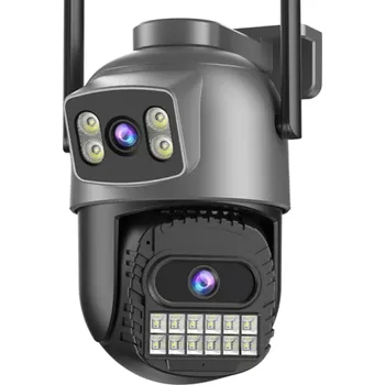 Zabezpečení domácnosti Venkovní bezpečnostní WiFi kamera 10MP duální objektivy 5x zoom UHD noční vidění detekce osob obousměrné audio napájecí adaptér