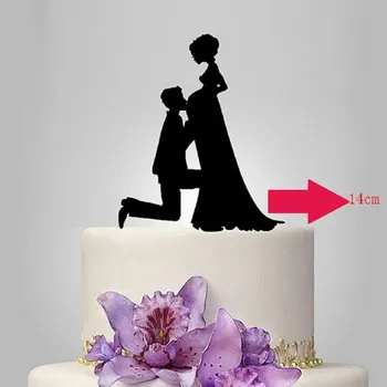 Svatební dekorace Dortový zápich – nevěsta s ženichem a rostoucím bříškem