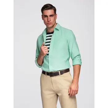 Pánská košile Pánská bavlněná košile oxford v pastelových barvách - mátová V4 OM-SHOS-0183 - XXL