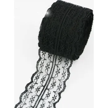 Svatební dekorace Krajková stuha (černá) 10m