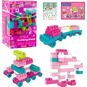 ostatní stavebnice LEAN Toys Stavební kostky pastelově růžové 360 dílků