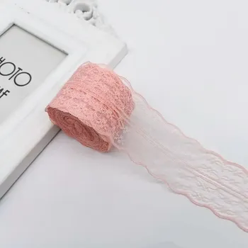 Svatební dekorace Krajková stuha starorůžová 10m