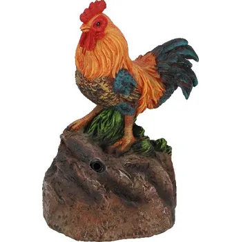 Zahradní dekorace Zvířátka a postavy OUTDOOR TRUE TO NATURE Kohout kokrhající s detektorem 9x9x12cm|Esschert Design