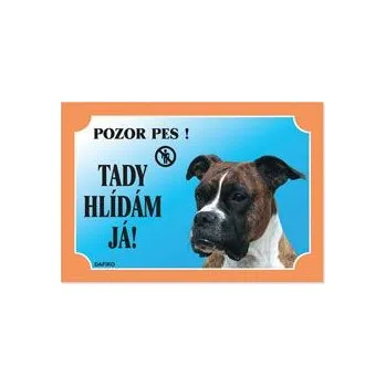 psí známka Tabulka Tady hlídám! Boxer 1ks
