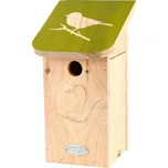 Budka DIAPOZITIV - Sýkora Modřinka, 15x15x28cm, přírodní/zelená|Esschert Design