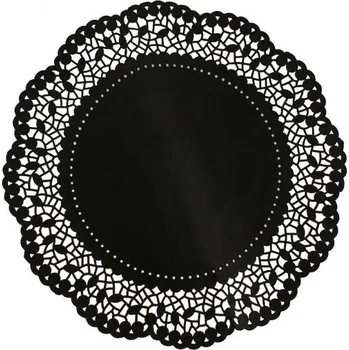 Karnevalový kostým Papírová dekorativní krajka - Černá, 6 kusů