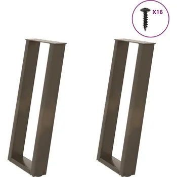 Stolová podnož OMAXI Nohy konzolového stolku ve tvaru U 2 ks přírodní ocel 38 x (72-73) cm ocel 314437