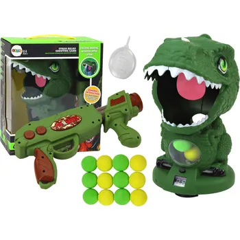 Dětská zbraň Mamido Dovednostní hra Střílení na dinosaura zelená pistole kuličky