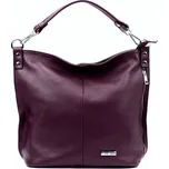 Velká kožená kabelka na rameno i crossbody MiaMore no. 053 tmavá bordó