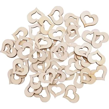 Svatební dekorace Dřevěný výřez srdíčka (3cm) 50ks