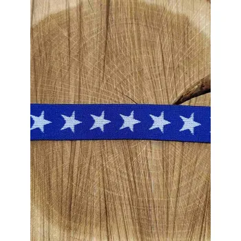 Textilie Pruženka šíře 20 mm hvězdy barva modrá